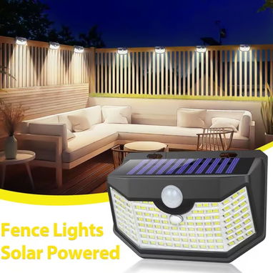 💰*Precio $ 15 USD* 💸   *_Luz Solar con Sensor de Movimiento - 120 LEDs + 270° Gran Angular - IP65_*  ☀️ - 3/7