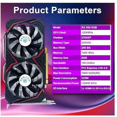 Tarjeta gráfica ZER-LON RX590 8GB DDR5 - Img 118745826