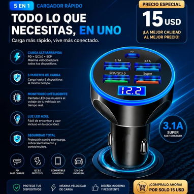 Accesorios para autos, cargador rápido, GPS Tracker, - 2/2