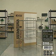 Estantería Metálica con 4 Baldas Ajustables 137x91.4x35.5cm 320Kg - Img 54599980