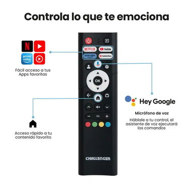 TELEVISOR CHALLENGER GOOGLE TV / SMART TV / TELEVISOR INTELIGENTE / NUEVO - Img 112678260
