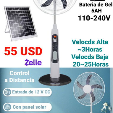 Ventilador de pedestal . Ventilador de pedestal con panel solar envío gratis a algunas zonas - Img 118862006