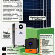 Kit de 14.33K - 110V y 220V - 1 Batería Flowatt de 14.33K - 1 Inversor PowMr de 10000w - 6 paneles Jinko de 630w - Pre - Img 57418378
