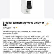 Breaker termomagnético unipolar 40A/ doble 32A/tripolar 100A - Img 58180447