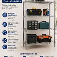 ESTANTERÍA METÁLICA 4 NIVELES - 7HOUSE – HASTA 320KG 🏠 75 USD - Img 57175396