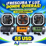 Ventilador recargable F6, 20000mAh. Función de PowerBank. Hasta 58 horas de uso por carga. Luz de 32 LED. - Img 56904003
