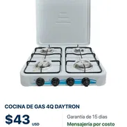 🔥 Cocina de gas Daytron de 4 quemadores | Práctica para tu hogar - Img 58288576