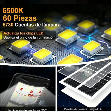 Lámpara Led Solar Exterior  Alumbrado con Sensor de Movimiento IP68 - 4/7