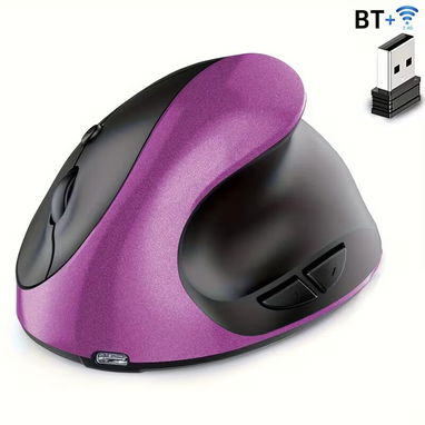 Mouse ergonómico vertical inalámbrico (Purpura) - 2/4