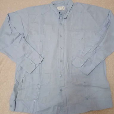 Guayaberas azulitas de hilo solo queda talla L - 2/2