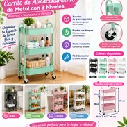Carrito de Almacenamiento de Metal con 3 Niveles (DH)) - Img 58212445