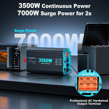 Inversor de potencia de onda sinusoidal pura 3500W de 12V de CC a 120V,hogar,fuera de la red,solar.$250USD - Img 121261159