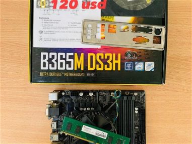 Kit de 8va 9na B365 i3 8100 4gb a 2666mhz impecable. Tengo su caja, disco de instalación y su chapilla - Img main-image