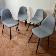 Conjunto de 4 Sillas Importadas con Tapiz Lino de Color Gris New en Caja Sellada - Img 55980263
