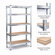 ESTANTES DE ALUMINIO GALVANIZADO, DE 5 NIVELES - Img 57099974