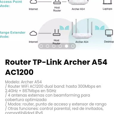 Router TP-Link Archer A54 AC1200. Modelo: Archer A54 - Img 119464630
