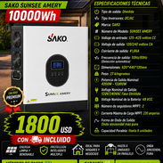 Inversor Solar de Base Dividida SAKO SUNSEE ARMERY 10000Wh - Img 56928344