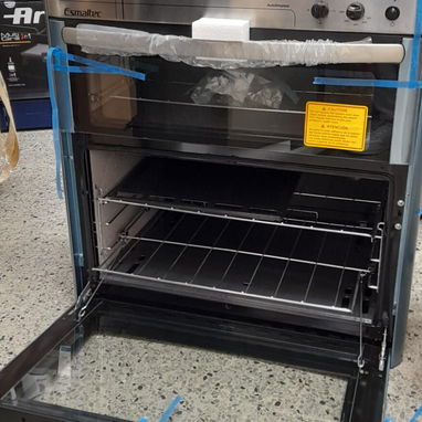 Cocina de doble horno eléctrico y de gas de 5 hornillas con magneto tapa de cristal luz en los hornos - 3/4