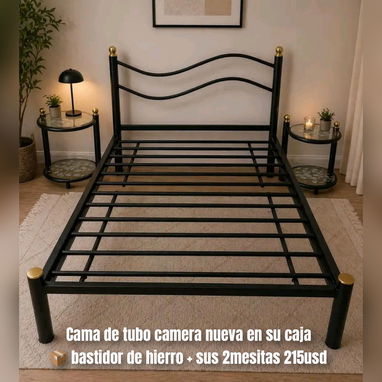 Colchones importados sellados al vacío camero y King y camas de tubo y de madera - Img 122594312