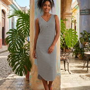Vestido Largo de Rayas (Talla M) • Fresco y Elegante • 18 USD - Img 55471391
