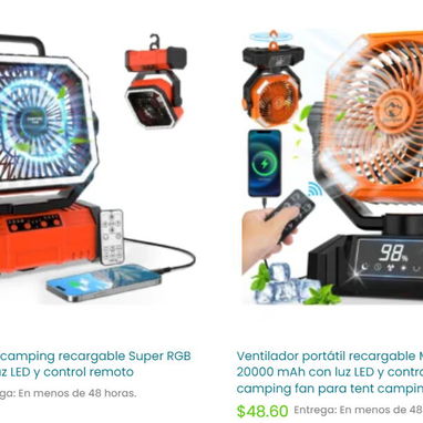 Ventilador Portátil Recargable - 3/4