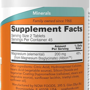 Magnesio Glicinato 100mg (NOW Foods · 90 comprimidos) - 2/5