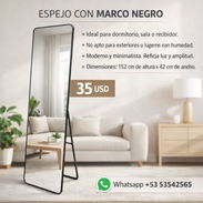 Espejo Rectangular con Marco Negro - Img 55902063