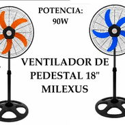 VENTILADOR DE PEDESTAL 18" MILEXUS, 90W DE POTENCIA,ENTREGA DE FACTURA A SU NOMBRE. VARIEDAD DE ELECTRODOMÉSTICOS, ETC - Img 55965131