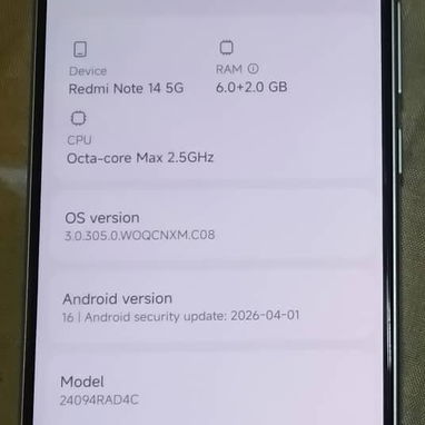 Redmi Note 14 5g de 6+2/128 nuevo sin la caja - Img 125814406