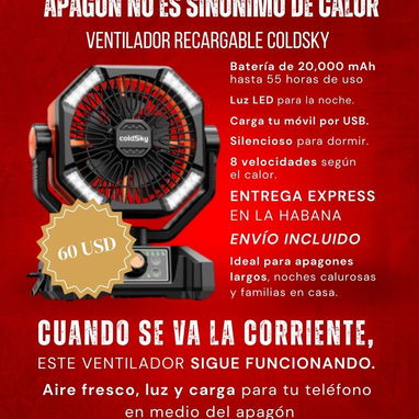 Ventilador Recargable Coldsky 20,000 mAh - Img 114702516