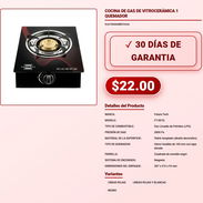 Cocina A Gas 1 Quemador Vidrio Templado Future Tech FT-001Q VPT-0253 - Img 58063294
