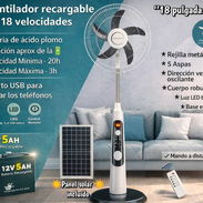 VENTILADOR RECARGABLE 18” CON PANEL SOLAR - Img 54889608