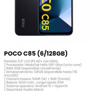 POCO C85 (6/128GB). Pantalla: 6.9” LCD IPS HD+ con 120Hz - Img 55249168