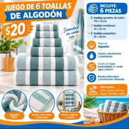 Wa.me/*5358296067 JUEGO DE 6 TOALLAS DE ALGODÓN PRECIO: 20 USD 🛁 - Img 57974483