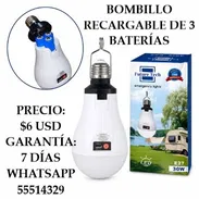 BOMBILLO RECARGABLE DE 3 BATERÍAS, ENTREGA DE FACTURA, VARIEDAD DE BOMBILLOS Y LÁMPARAS RECARGABLES, IDEAL PARA APAGONES - Img 55176618