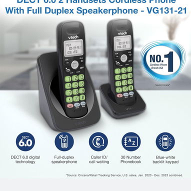 VTech VG131-21 - Teléfono inalámbrico DECT 6.0 con 2 auriculares - 2/2