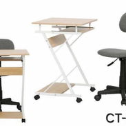 Juego de escritorio CT‑2728 – Compacto y funcional ✅ Incluye mesa y silla giratoria ajustable ✅ Estructura metálica blan - Img 55873106