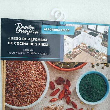 Juego de Alfombras para Cocina 3D – 2 piezas  💰18 USD  Dale un toque acogedor y decorativo a tu cocina - 5/10