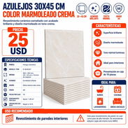 AZULEJOS 30X45 CM MARMOLEADO CREMA - Img 57268766