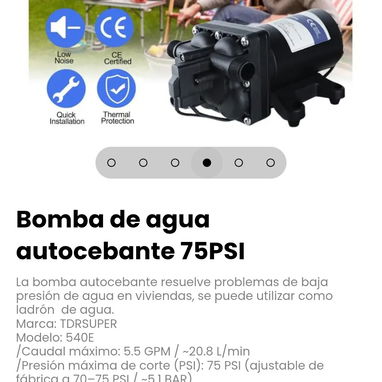 Bomba de agua autocebante 75PSI. La bomba autocebante resuelve problemas de baja presión de agua en viviendas - 4/6