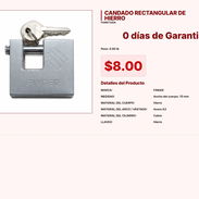 Candado rectangular de hierro para el usuario cubano que busca calidad VPT#-0068 - Img 55425381