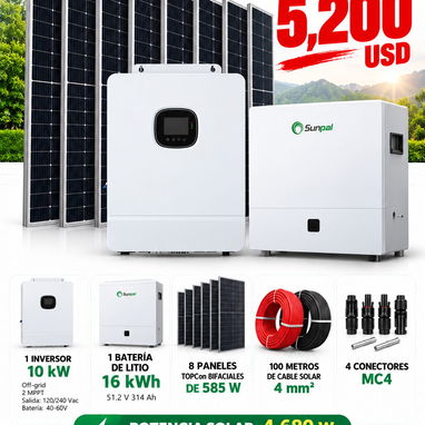 Breques , Inversores , baterias , cajas brequeras ,rieles  ,paneles solares - 3/8