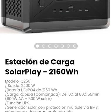 Estación de Carga SolarPlay - 2160Wh. Batería LiFePO4 de 2160 Wh - 5/5