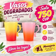 Vasos Plásticos de Colores Degradados - Img 58117195