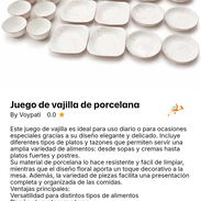 JUEGO DE VAJILLA DE PORCELANA - Img 55998881