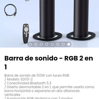 Barra de sonido - RGB 2 en 1. Modelo: SD03-2 - Img 117233925