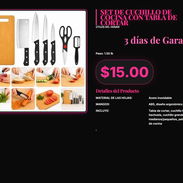 SET DE CUCHILLO DE COCINA CON TABLA DE CORTAR - Img 57284584