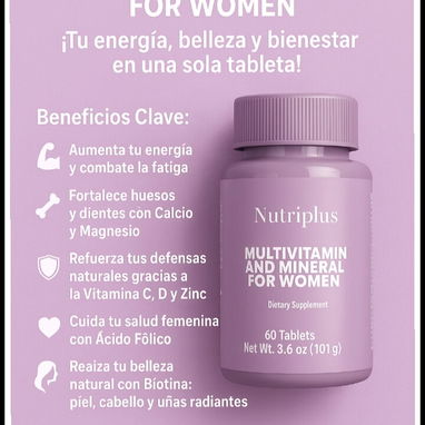 Multivitaminas y Minerales para Mujeres 60 tabletas - 2/2