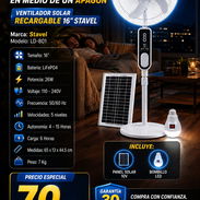 💡OTRO💡 VENTILADOR RECARGABLE MARCA STAVEL CON P.SOLAR Y BOMBILLO LED. FACTURA Y GARANTÍA. 📲 54833699 - Img 55334052