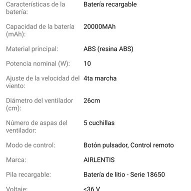 Ventiladores Recargables - 3/4